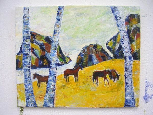Astrid Burger, Landschaft mit Pferden