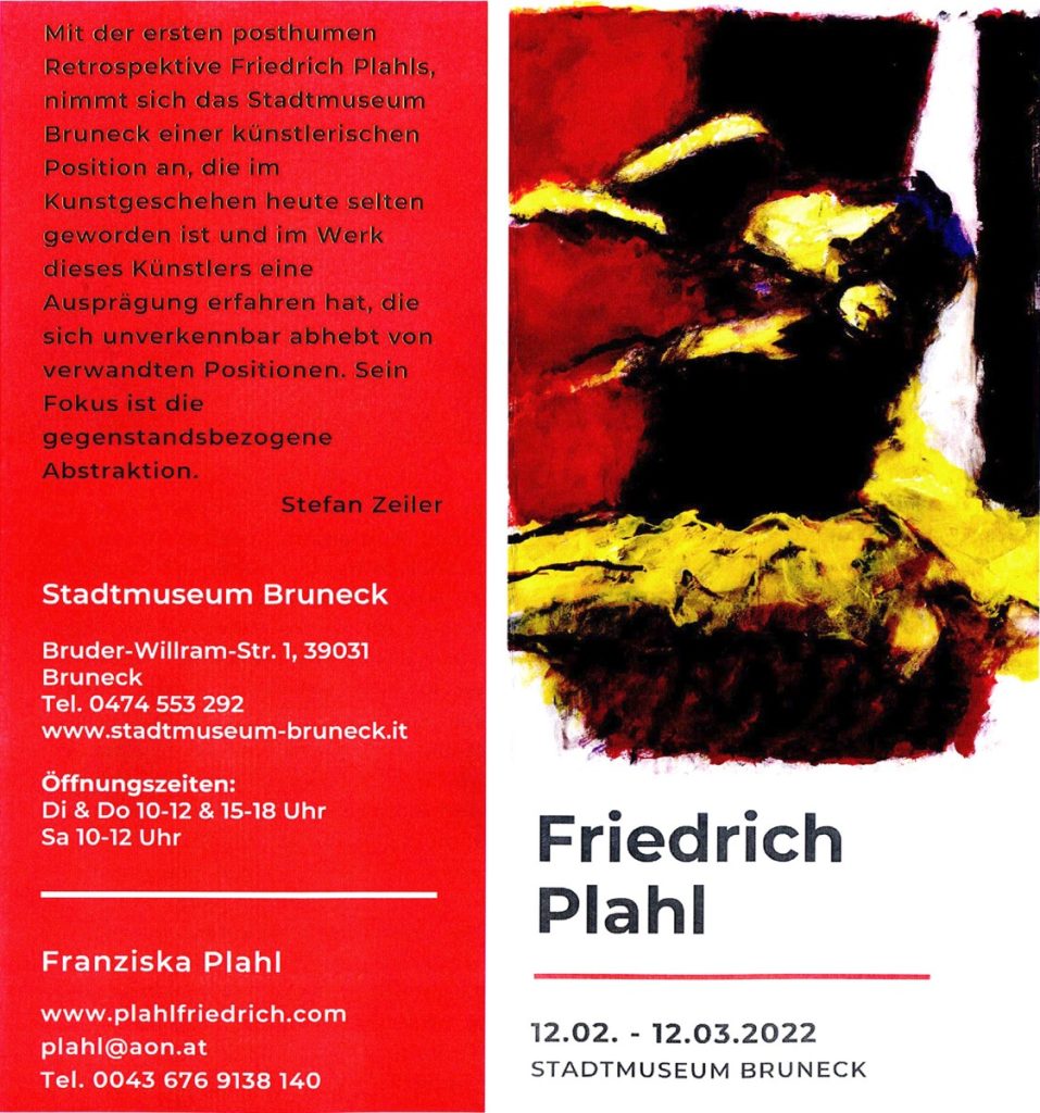 Flyercover Ausstellung Friedrich Plahl